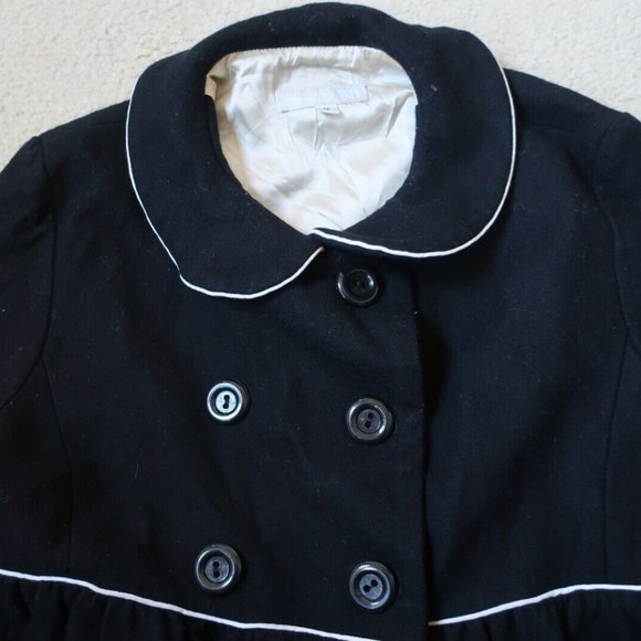ALICE MCCALL 'WIGGLE' COAT - Black and White Trim Wool Size 12 - Picture 3 of 6